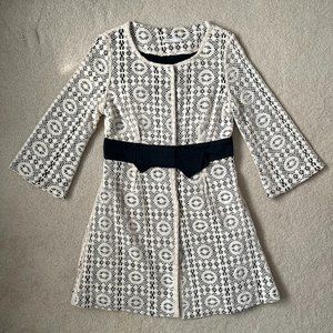 RARE Vintage Maje Crochet Removable Ribbon Coat